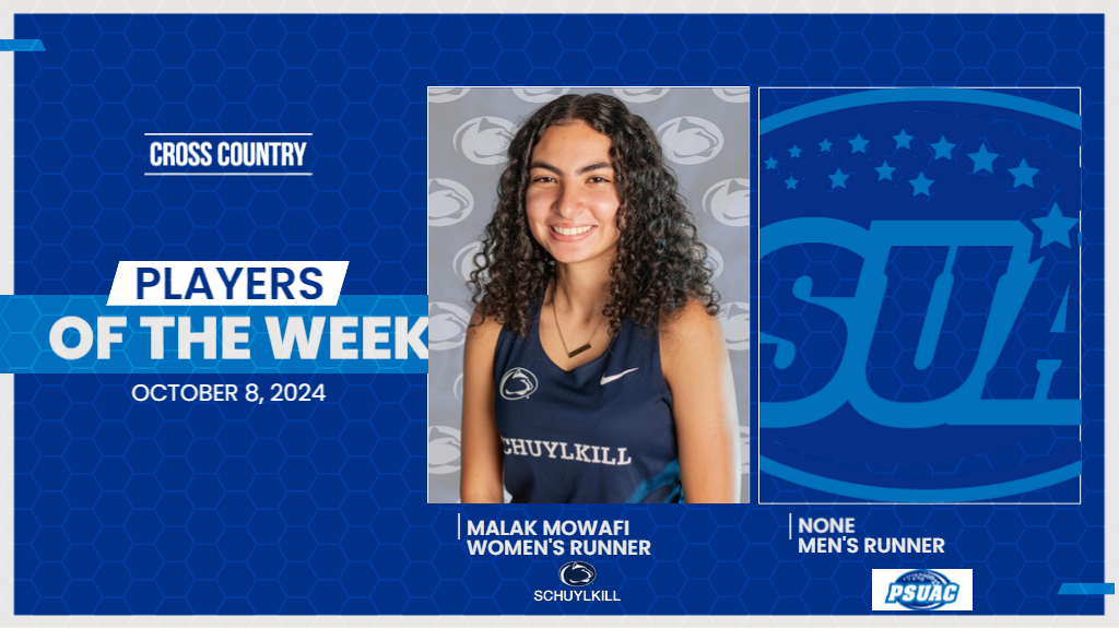 Penn State Schuylkill's Malak Mowafi was named the PSUAC Women's Runner of the Week on October 8, 2024.