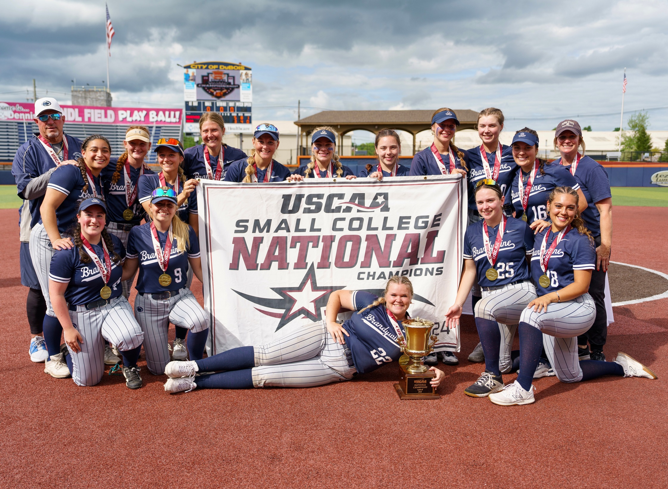Penn State Brandywine captured the 2024 USCAA Softball Small College World Series title for the second straight year. Photo courtesy of the USCAA and SLT Photo.