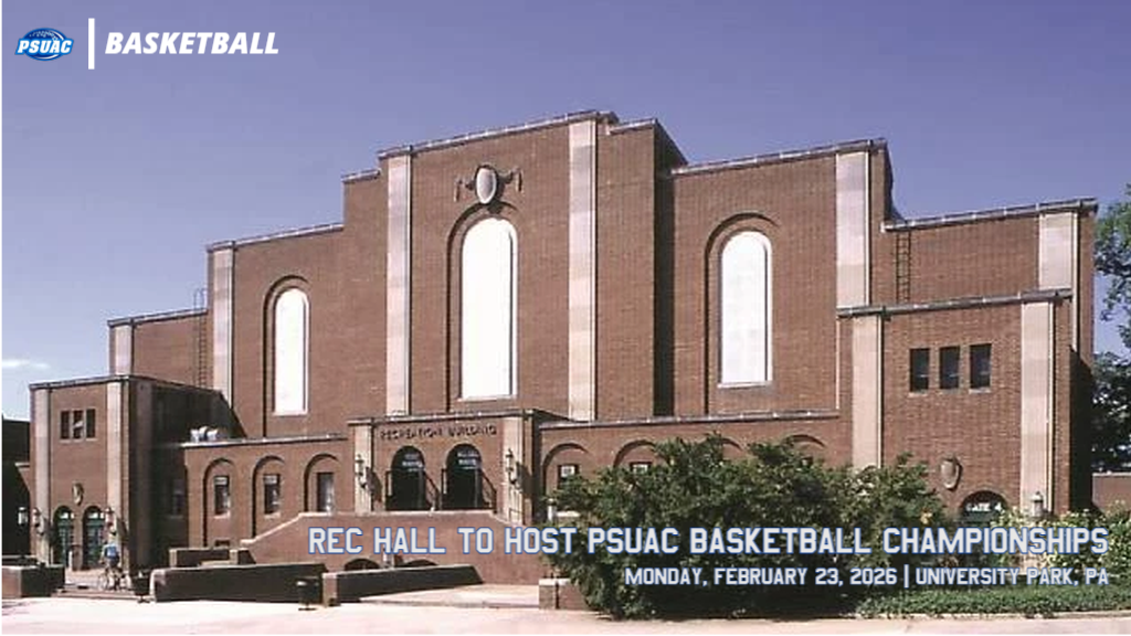 The PSUAC has announced that it will host its 2026 Men's & Women's Basketball Championships at Rec Hall on the University Park campus. The games will be played on February 23rd. 
Photo courtesy of Penn State Athletics.